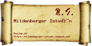 Mildenberger István névjegykártya