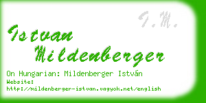 istvan mildenberger business card